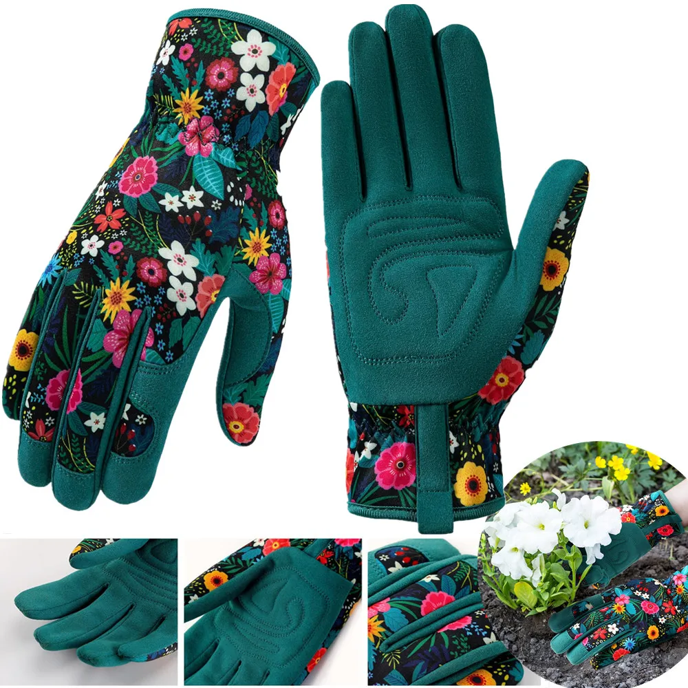 Gardening Gloves for Women Weeding Digging Planting Raking Thorn Proof No Stab for Working Outdoor Protective Leather Gloves