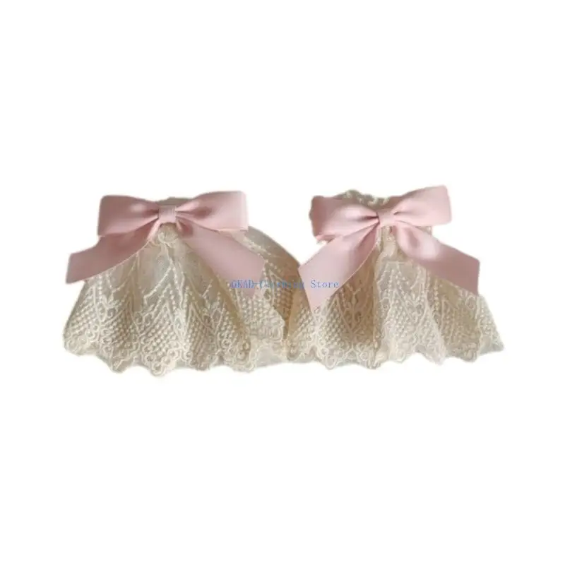 N0PE Phụ nữ Cổ tay Cuffs Ren có thể tháo rời xù
