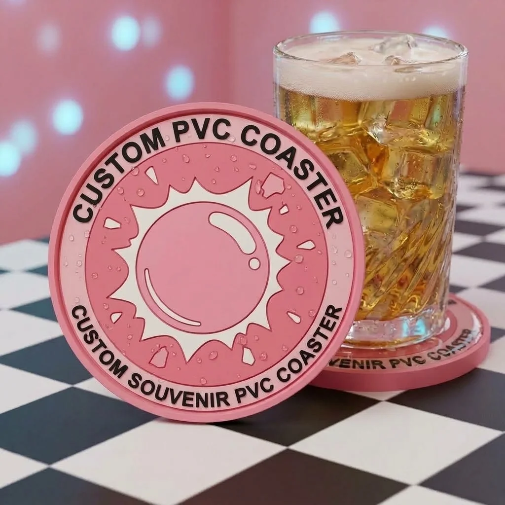 Custom Logo PVC Rubber Coasters Insulated Coffee Cup Mat Waterproof Promotional Gift Customizable Coaster for Hot Drinks