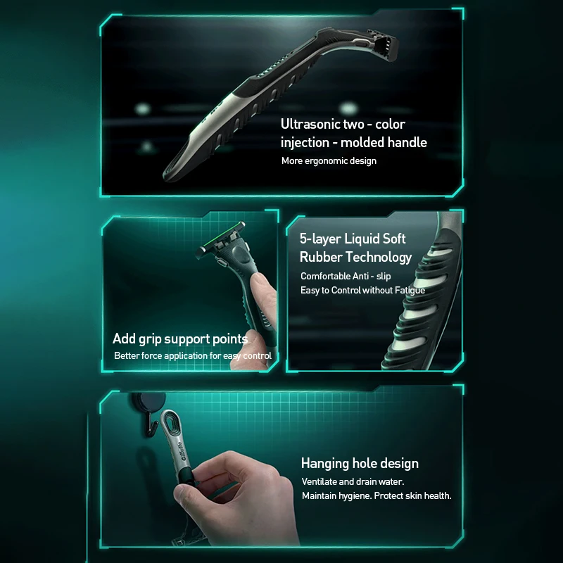 Бритва Gillette Vector 3D Мужская бритва Gillette Набор бритв Материал из нержавеющей стали Трехслойное лезвие Количество