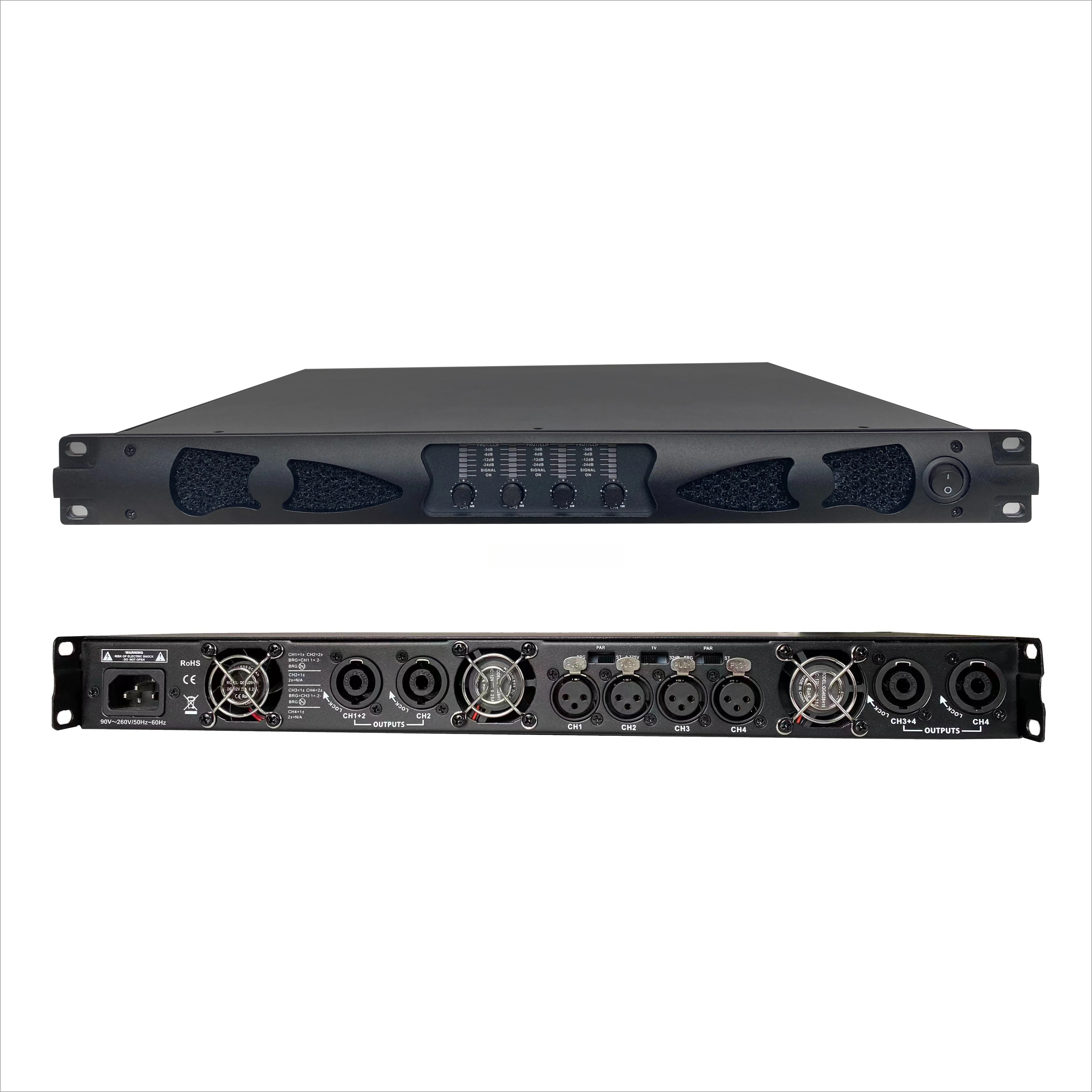 Amplifier Factory 4-Channel 4x1000W Metal Professional Amplifier