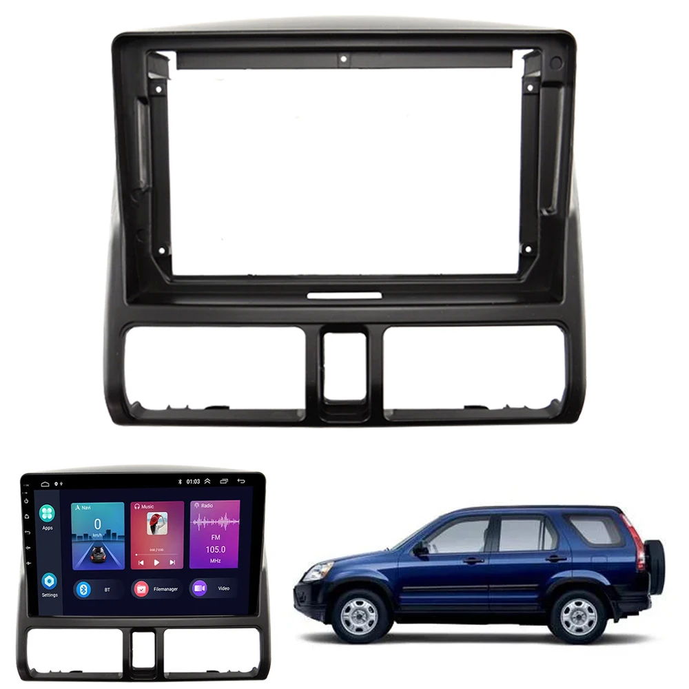 Car Stereo Radio Fascia for Honda CR-V CRV 2001 2002 2003 2004 2005 2006 GPS Navigation Frame Replacement Fitting Kit Face Plate