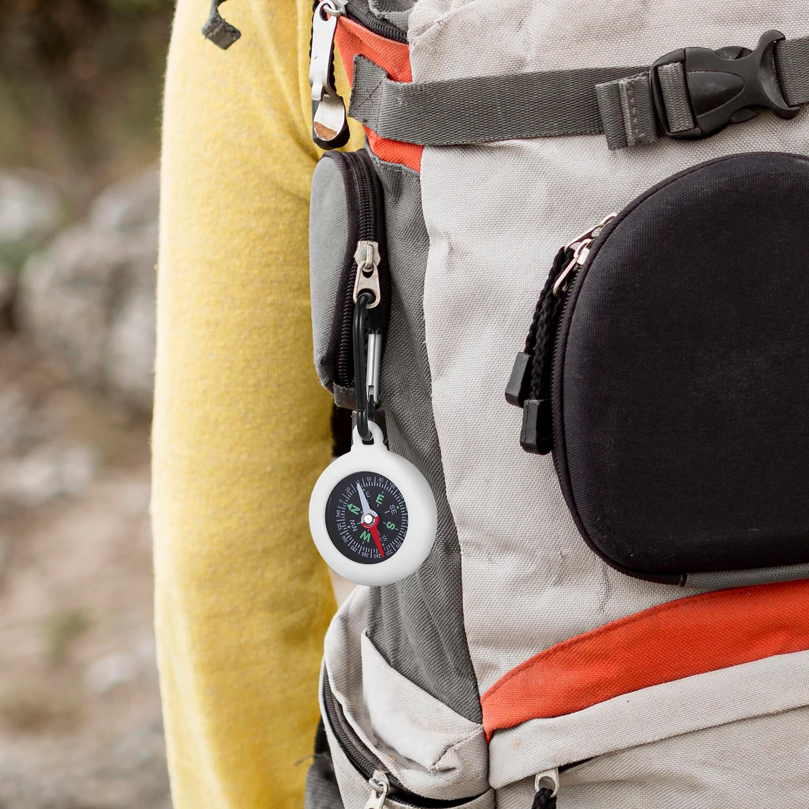 

9 Pcs Compass Carabiner Hiking Travel Keyring Portable Mountaineering Bag Buckle Clip-on