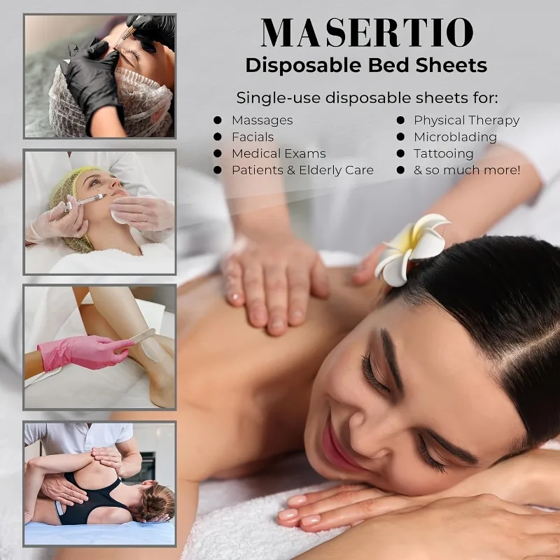 1roll Waterproof Massage Table Sheets, 50pcs Disposable Roll, Non-Woven for Spa & Clinic, Protective, Professional Accessory