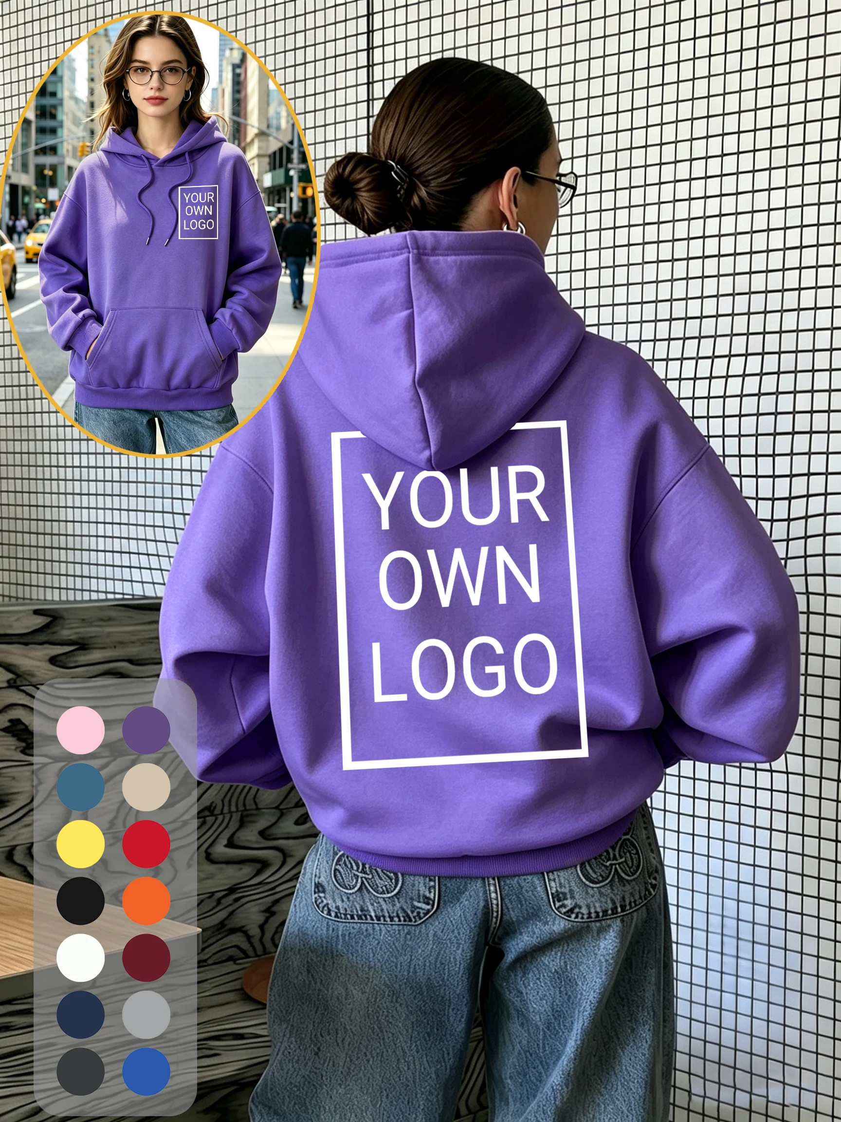 Personalized Double Sided Custom Picture Womens Hoodie Loose Fleece Clothing Casual All-Match Hoody Autumn Pocket Hoodies
