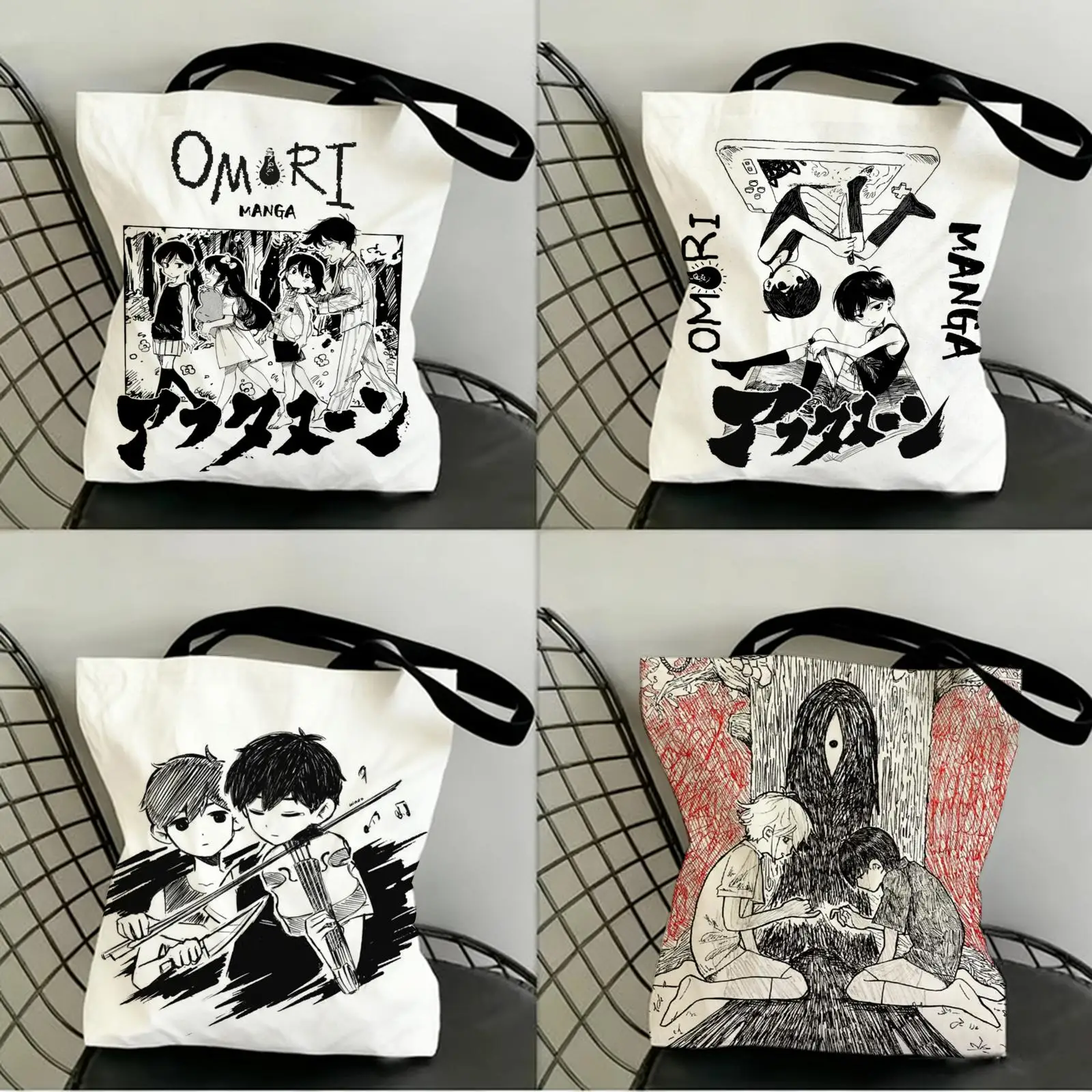 

Game Anime O-Omori Storage Bags Canvas Double-Sided Print Shopping Bag Large Capacity Aesthetic Reusable Tote Bag