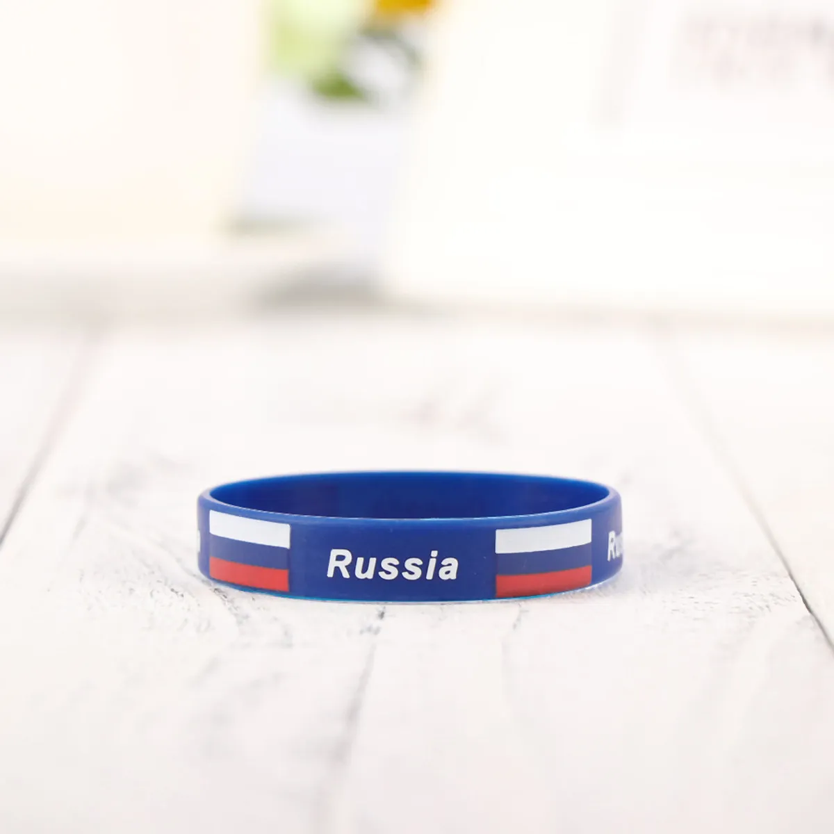5Pcs Country Flag Printed Silicone Wristband Comfortable One Size Fits Most Patriotic Sports Bracelet for Soccer Basketball