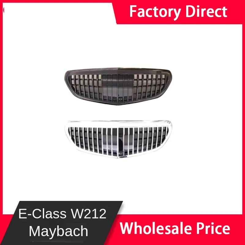 XVIP Chrome Silver Maybach Style Front Racing Grille For Mercedes Benz W212 E-Class 14-16 E250 E350 E500 Elegance Bumper Grilles