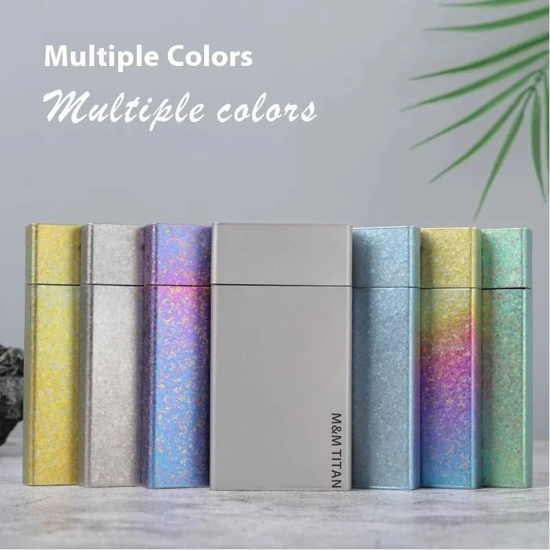 

Pure titanium cigarette case portable fine cigarette case ultra-light portable anti-extrusion metal cigarette case cigarette cas