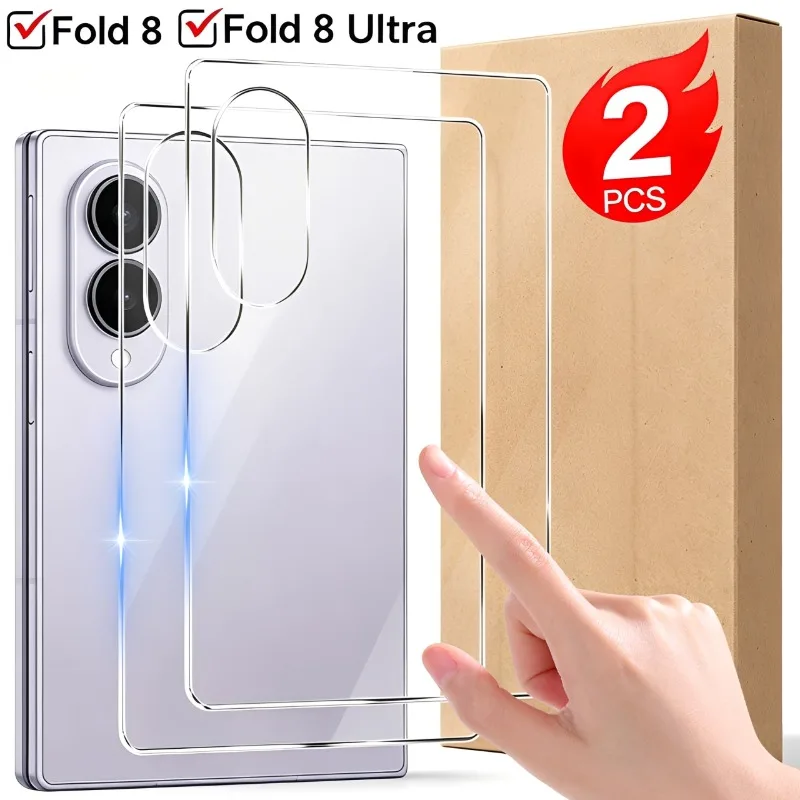 1-2PCS Back Protective Tempered Glass For Samsung Galaxy Z Fold 8 Ultra Clear Full Coverage Back Cover Film For Fold8 Fold8Ultra