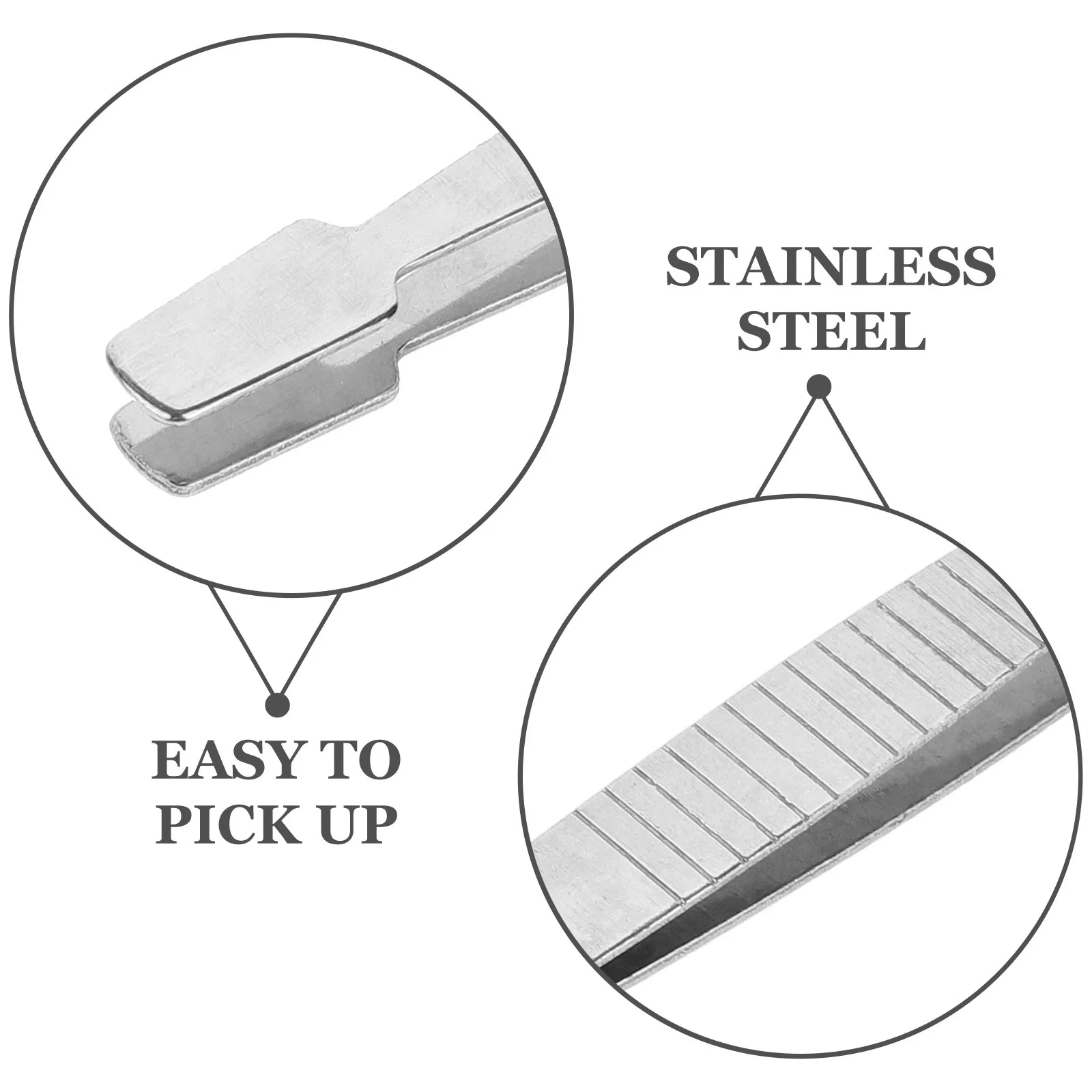 5Pcs Wide Mouth Stamp Tweezers Stainless Steel Lightweight Non-Slip for Stamp Collector Photo Tweezers False Eyelash Applicator