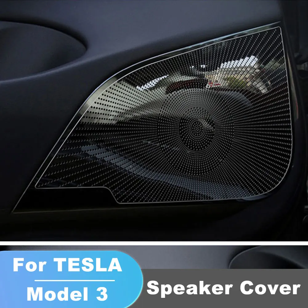For Tesla Model 3 2016-2020 Stainless Steel Horn Hood Speaker Cover Decorative Sequins for Tesla Model Three Accessories