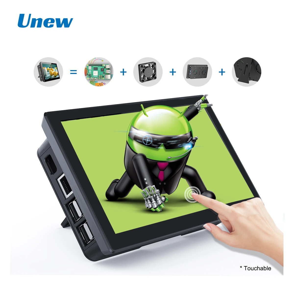 

Unew 7 inch Touch Monitor for Computing Raspberry Pi 4 Screen HDMI USB 2.0 Display Laptop RasPi RPI 3 4 (1024x600)