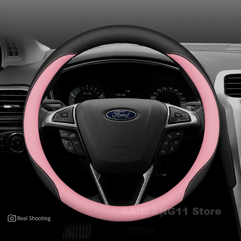 الجلود غطاء عجلة القيادة سيارة لفورد ايكوسبورت رينجر اكسبلورر F-150 F-250 سلسلة إقليم التركيز 2025 اكسسوارات السيارات