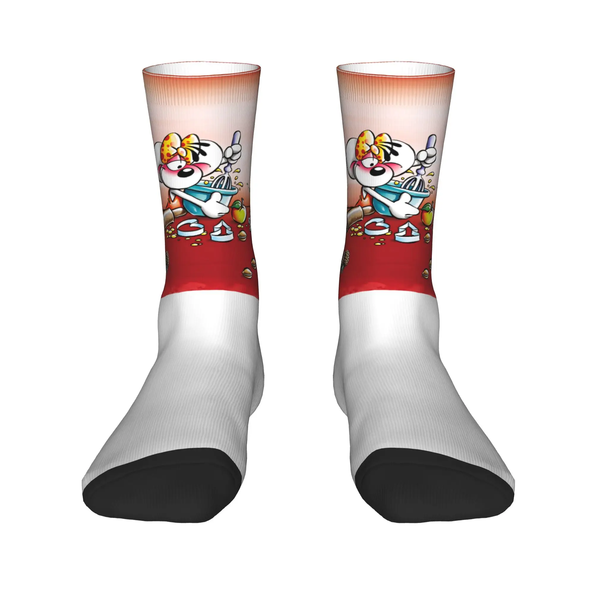 عيد الميلاد Diddl الجوارب الجرافيك جوارب المضادة للانزلاق الكبار الرجال الجوارب عالية الجودة الخريف مضحك جوارب رياضية في الهواء الطلق