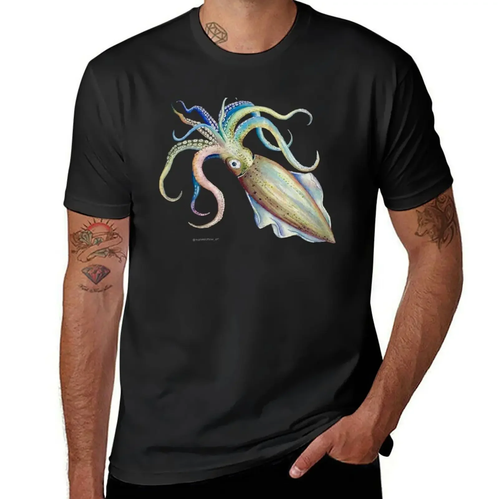 

Rainbow Squid T-Shirt customs oversized oversized t shirt summer tops plus size men clothing