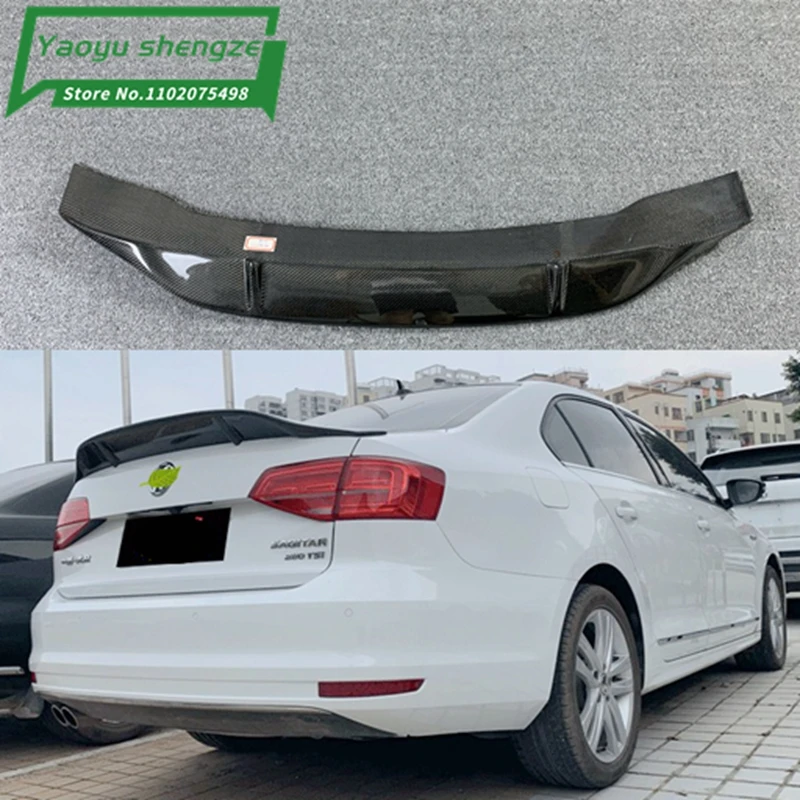 

For Volkswagen Jetta Spoiler 2013-2018 Carbon fiber Material Car Rear Wing Primer Color Rear Spoiler