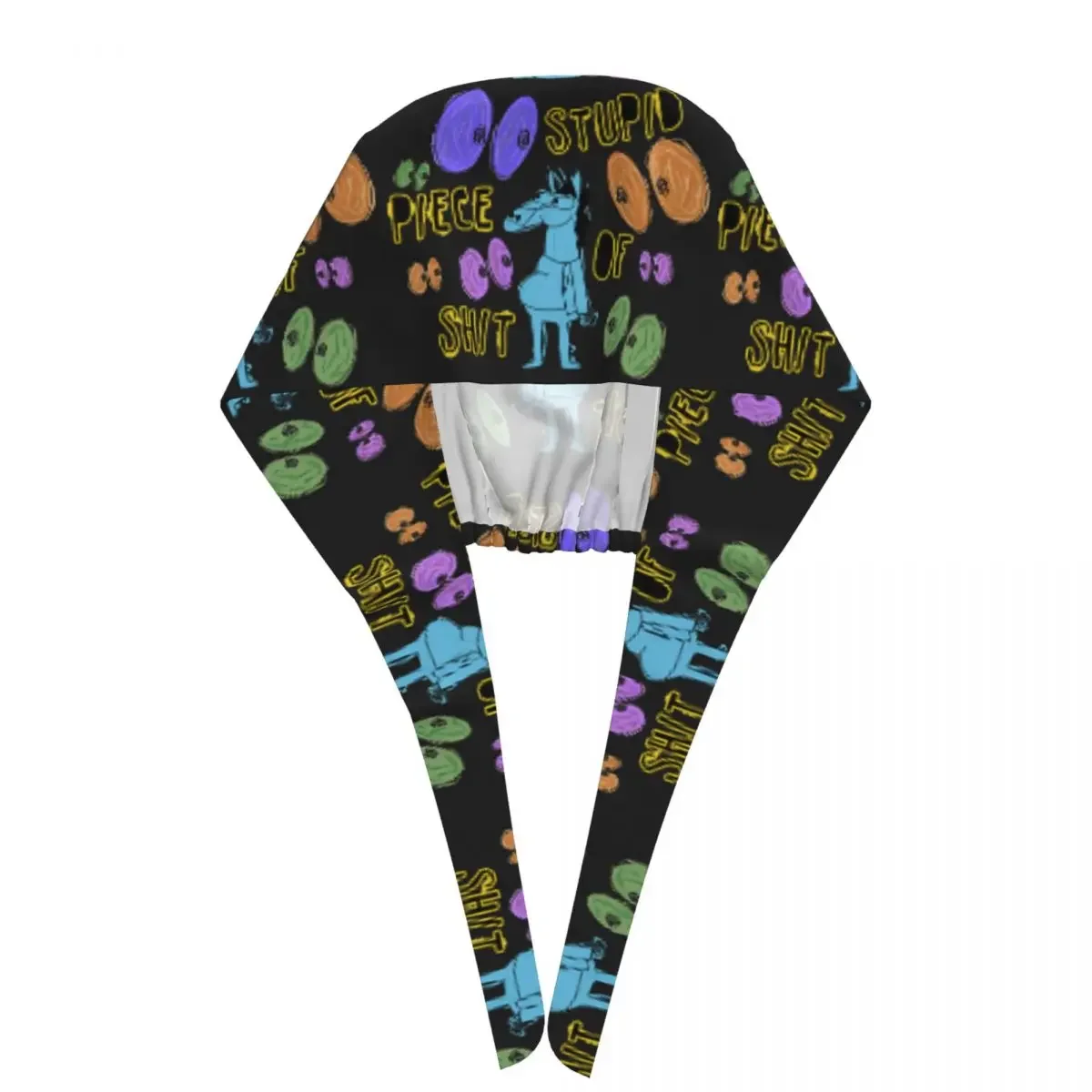 Cartoon Bojack Horseman Stupid Piece Of Shit Scrub Hat Doctor Working Surgical Cap Unisex Adjustable Nursing Caps for Dentist