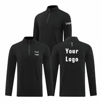 Customized Logo Pullover Half Zipper Sweatshirts Men Fashion Long Sleeve Warm Hoodless Hoodies Stand Collar Sport Jogging 4