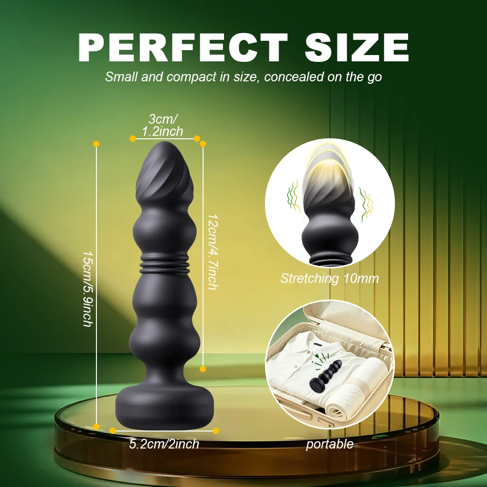 Male Telescopic Anal Vibrator for Men Prostate Massage Female Ass Butt Plug Ball Vibrating Adults Sex Toys for Women Men Gay - view 6