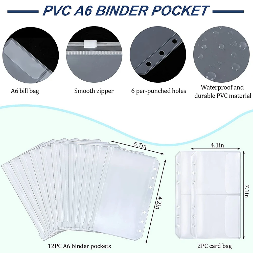 38ชิ้นอุปกรณ์จัดระเบียบงบประมาณระบบซองจดหมายเงินสดสติกเกอร์ตัวอักษรแผ่นงบประมาณกระเป๋าพีวีซี A6สำหรับนักวางแผนเงินสีม่วง