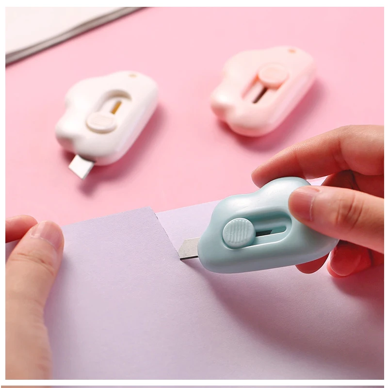 لطيف الغيوم سكين Kawaii الفن القاطع سكين طالب الفن لوازم أدوات القرطاسية اللوازم المدرسية صندوق صغير القاطع