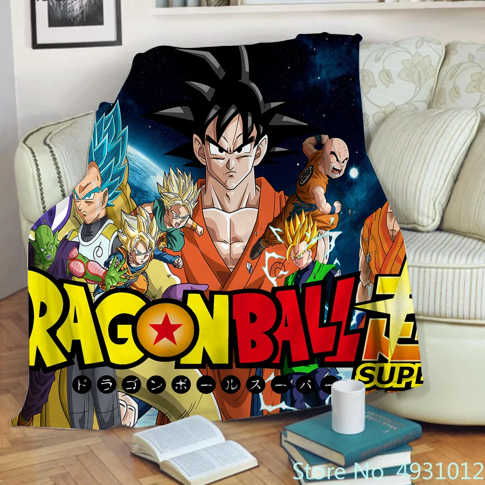 Hot Anime Dragon Ball Super Saiyan 3D Blanket Throw for Bed Sofa Fleece Nap Blankets Boys Girls Children Kids Christmas Gift