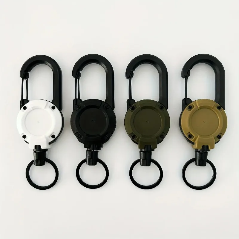 1/2/4 Stück ausziehbare, einziehbare Halterungen, Schlüsselanhänger, robuste Clip-Halterungen mit Karabiner, Schlüsselanhänger für Herren, Outdoor-Taschen – Detail 1