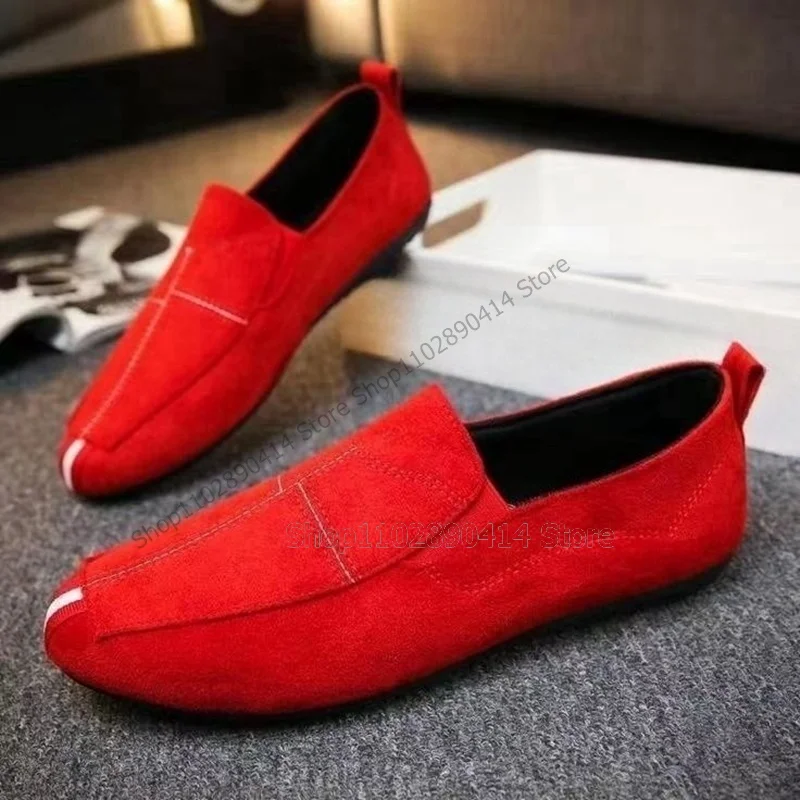 

Three Colors Geometric Nesis Design Loafers Fashionable Slip On Men Shoes Novel Handcraft Party Feast Banquet Men Casual Shoes