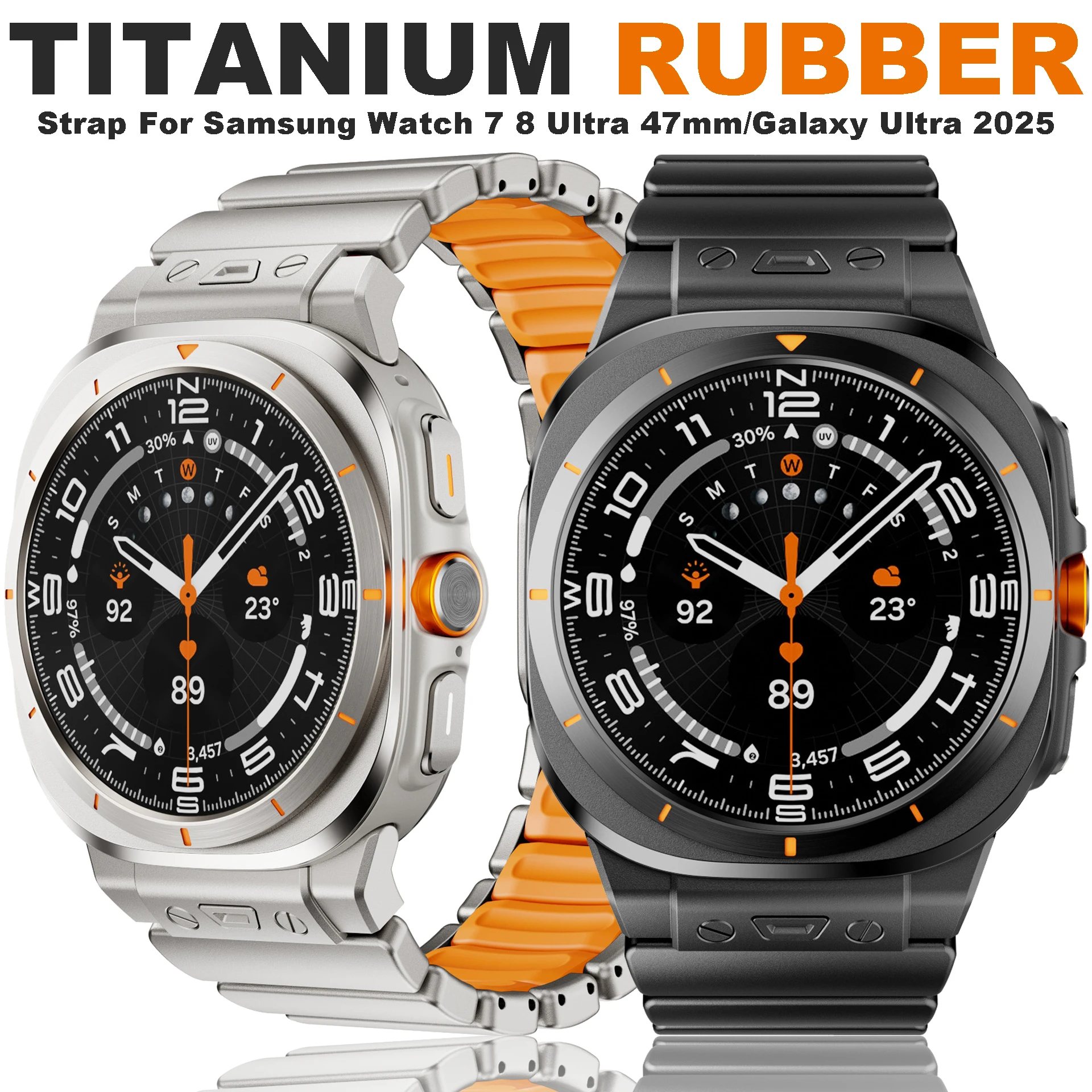 

Luxury Titanium Band for Samsung Watch Ultra 2025 2024 47MM Width Metal Strap for Galaxy Watch 8 40 44MM Classic 46MM Watchband