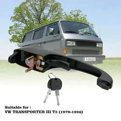 Outside Exterior Door Handle Left or Right with 2 Keys for VW Transporter III Bus T3 1979-1992 251837205