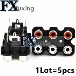 5PCS Audio AV AV6-8.4-7B Lotus Socket Audio Port RCA-607 Audio Interface Copper Sleeve 6 Holes RCA Speaker With Same Core Base