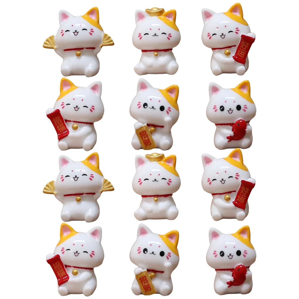 

Mini Fortune Cat Statue Mini Cat Figurines Cute Miniature Cats Figure Toy Cat Figurine Tiny Animals Figures Garden