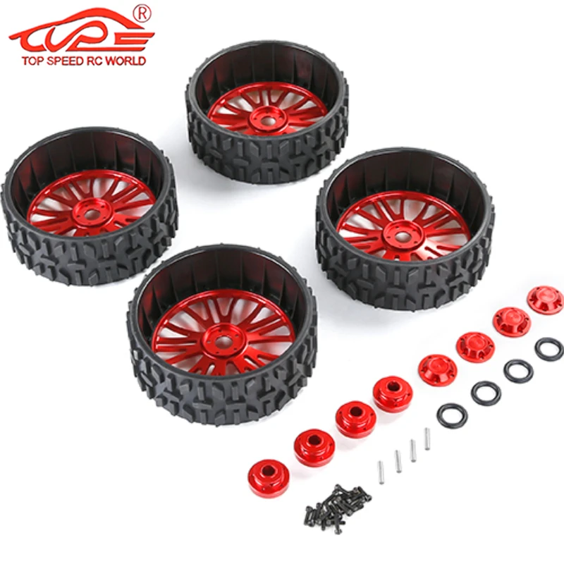 New Style 1/5 Rc Car Rofun Racing All-terrain Tire+ Adaptor+wheel Nut Kit for 1/5 Losi 5ive-t Rovan LT V5 Kingmotor X2 FID QL