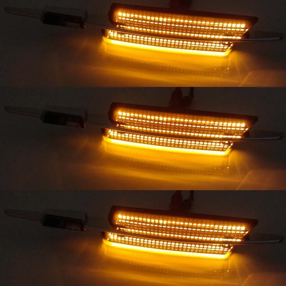 Black Lens Dynamic Arrow LED Side Marker Lamp Turn Signal Blinker Light For BMW E60 E90 E61 E82 E93 E92 E91 E81 E88 With M Logo view 2