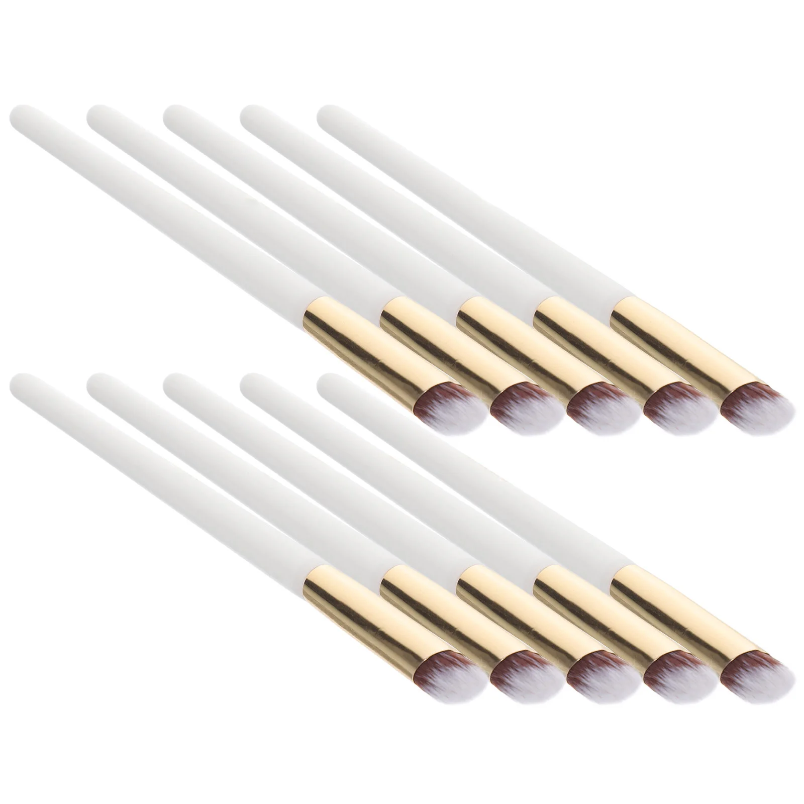 10개입 소형 각도 메이크업 브러쉬 듀얼 엔드 파운데이션 컨투어링 크림 블렌딩 휴대용 도구 부드러운 브리슬스 컴포트