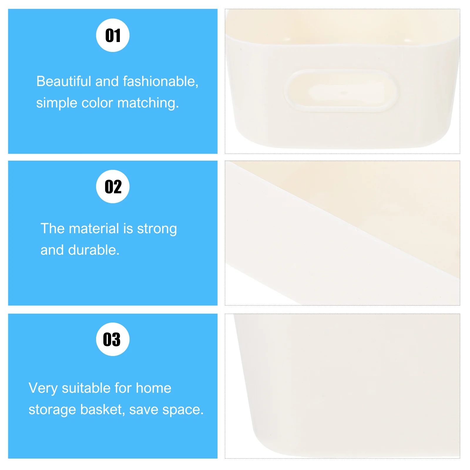 

6pcs Storage Baskets Plastic Desktop Organizer Simple Style Sundries Container For Home Decor Snack Fruit Serving Box