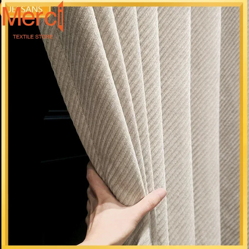 

Customized Mibai Snow Neal Twill Jacquard Velvet Curtains For Living Room Bedroom French Window Balcony Float Window Finished