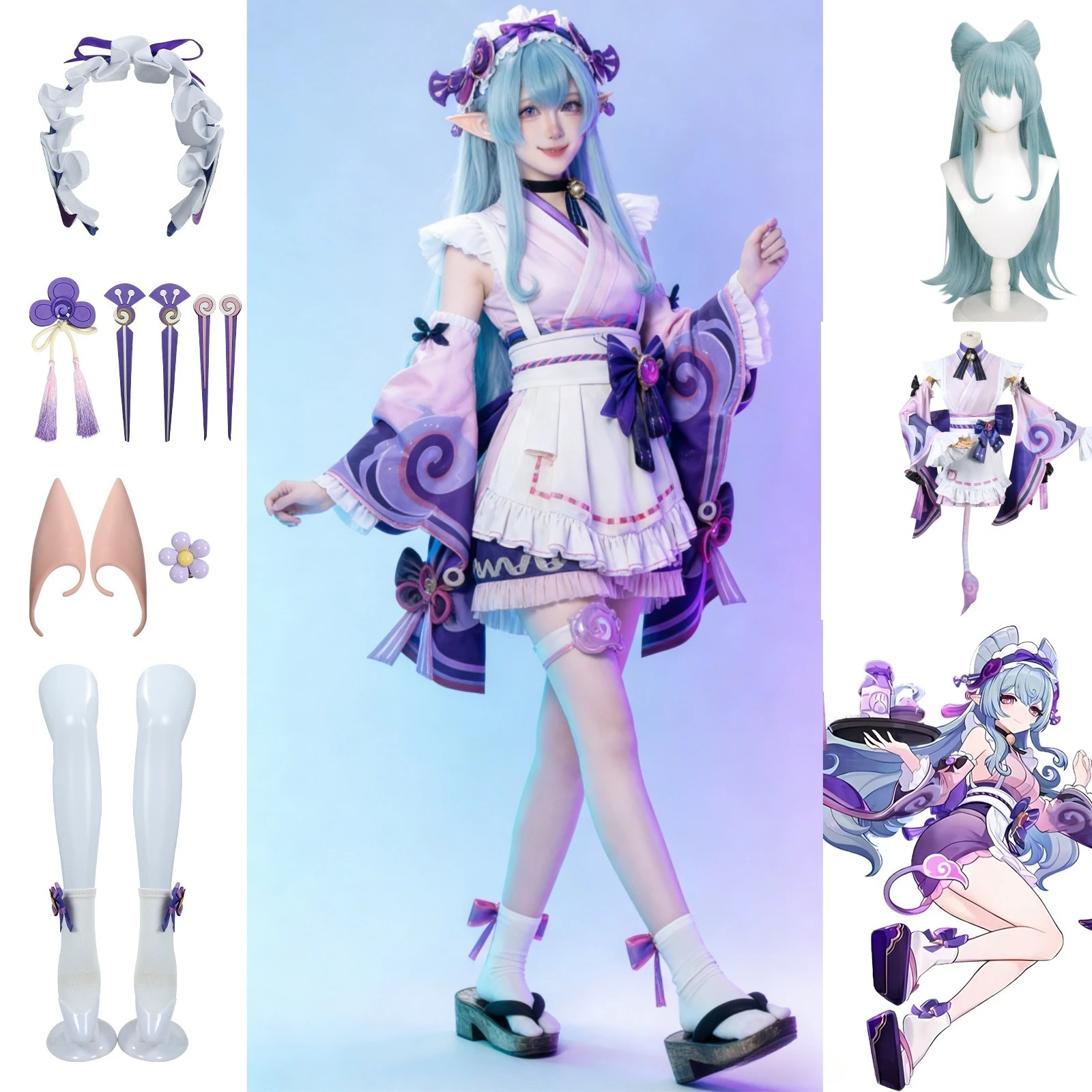 

IN STOCK 2026 Game Genshin Impact Mizuki Mugengetsu Cosplay Costume Full Set Halloween Role-playing Costume and Wigs Are Adult