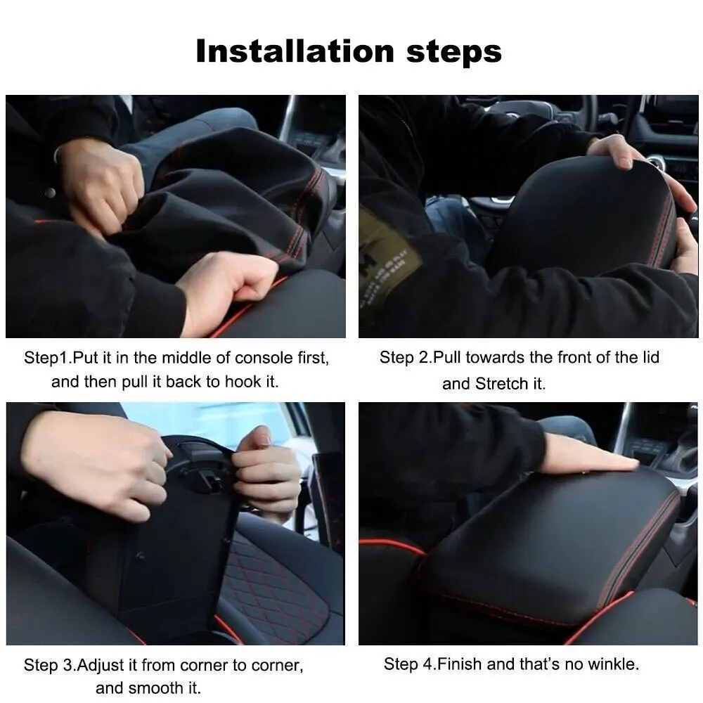 Center Console Lid Armrest Cover Leather Interior Car Armrest Pad Protection Mat for Toyota 4Runner 2010-2022Car Accessories Set