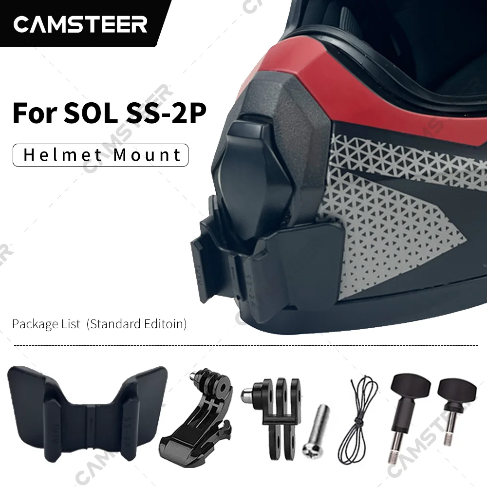 SOL SS-2P Customized Helmet Chin Mount for GoPro12 11 10 9 DJI Action3/4 Insta360 Ace pro X4 X3 Action Camera Accessories