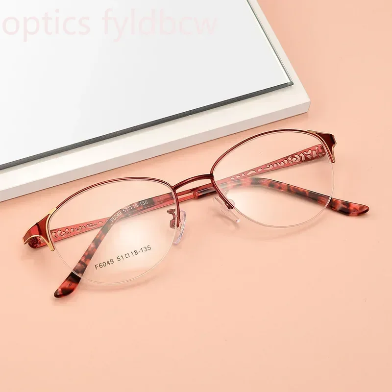 نظارات قصر النظر البصرية -100-125-225-250-275-300-325-350 نظارات قراءة نصف إطار للنساء لتصحيح تخصيص الاستجماتيزم