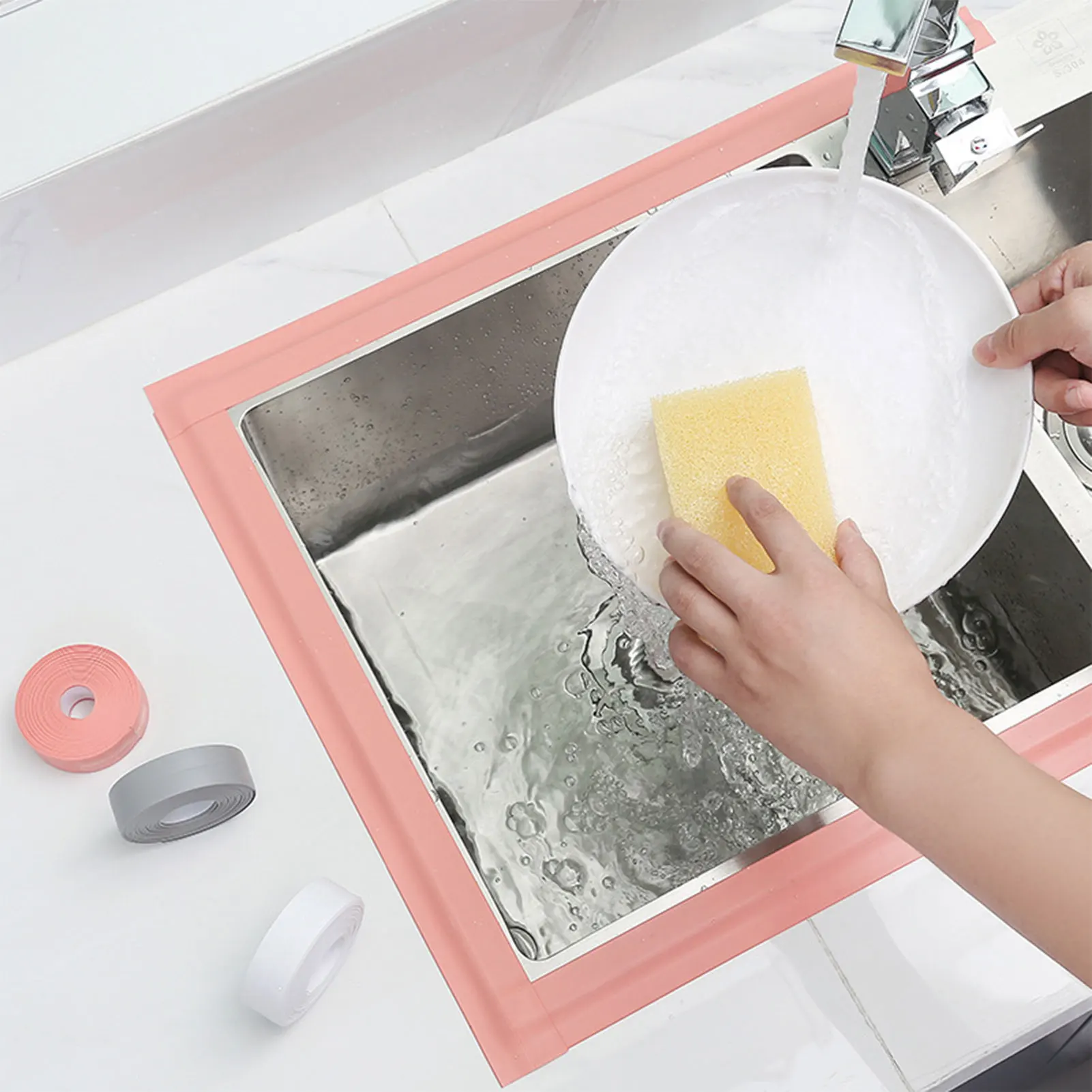 Gap Sealing Strip Waterproof Kitchen Sink Tape Anti-Mold PVC Sealant for Homeowners Durable Self-Adhesive Corner Protector