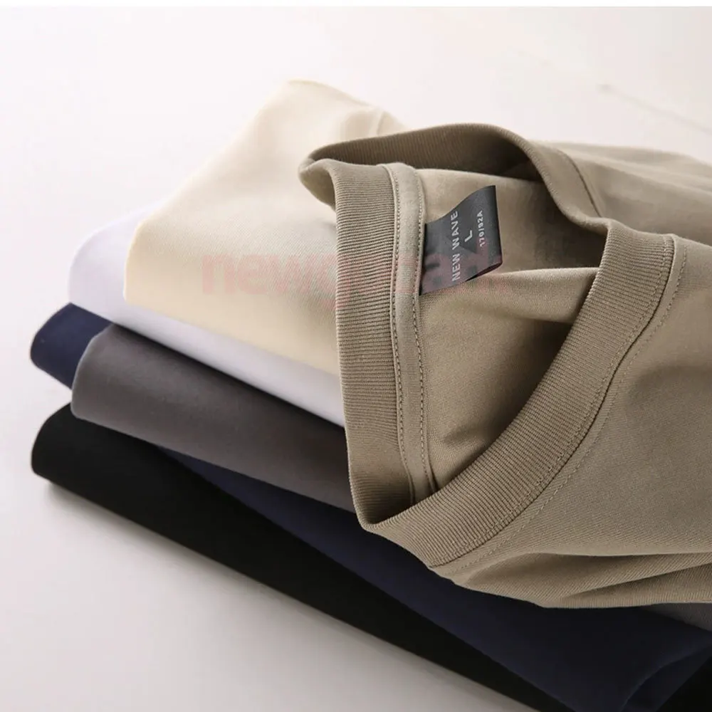 240 جرام القطن الوزن الثقيل مخصص مطبوعة الترفيه المتضخم تي شيرت Harajuku لتقوم بها بنفسك مثل الصورة شعار قميص موضة الرجال بلايز التي شيرت #3