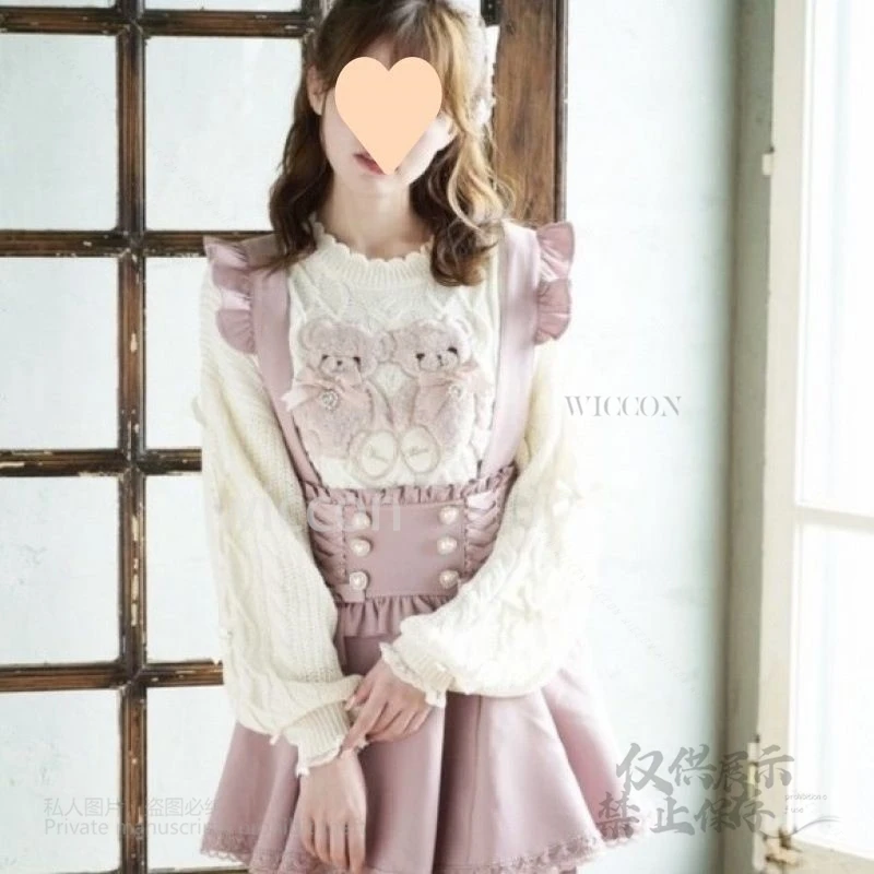 النمط الياباني Y2K Jirai Kei فستان الدانتيل التعادل فراشة عقدة الشريط القوس حزام لينة Kawaii 3-ألوان لوليتا تنورة فتاة قصيرة الأكمام