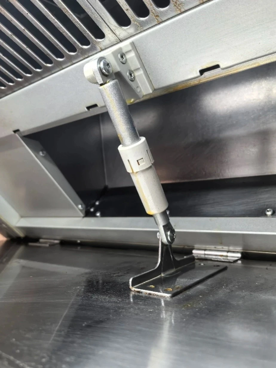 Side suction european style range hood hydraulic rod support rod stretching rod