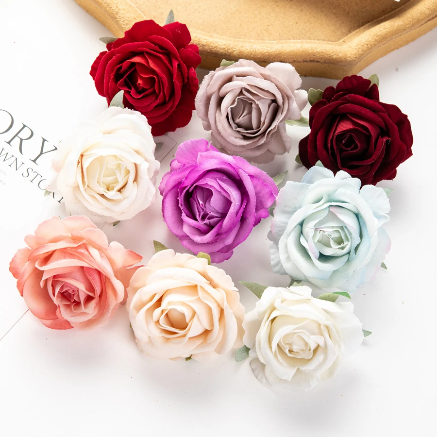 Künstliche Blumen Flanell-Rosen Heim-Raumdekoration Valentinstag Scrapbooking Kranz Hochzeit Brautaccessoires Ausverkauf DIY Bastelbedarf