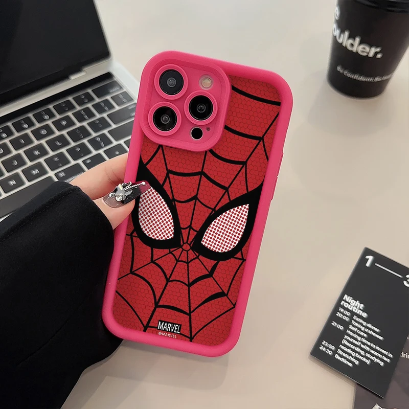 Marve Spider Man Fashion Fall Shockproof Case For iPhone 15 14 13 12 11 Pro X Xs Max SE 2020 7 8 Plus Soft TPU Cover WK201