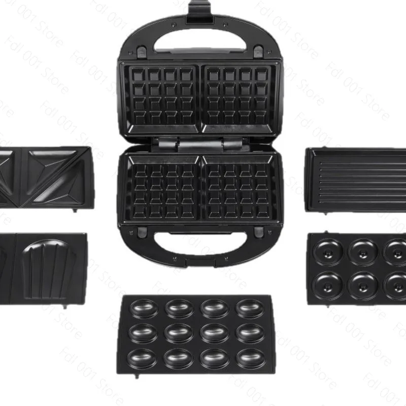 6-In-1 Bread Machine Waffle Maker Sandwich Maker Hamburger Maker Barbecue Machine Electric Cake Pan