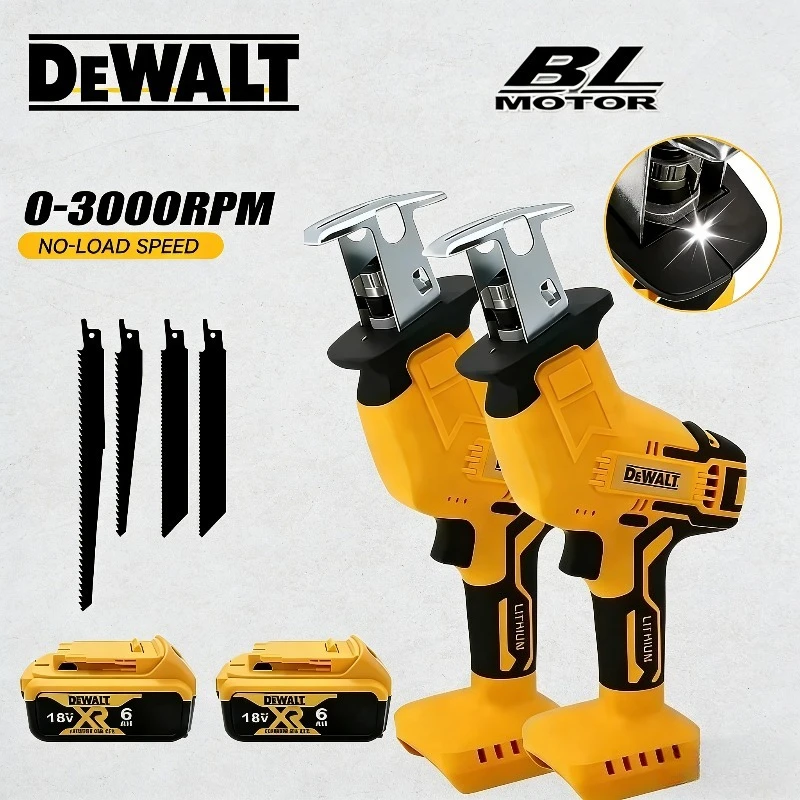 

Dewalt 3000RPM Brushless Reciprocating Saw Electric Saw Multifunctional Metal Wood Pipe Cutting Saw Power Tool For 18V Battery